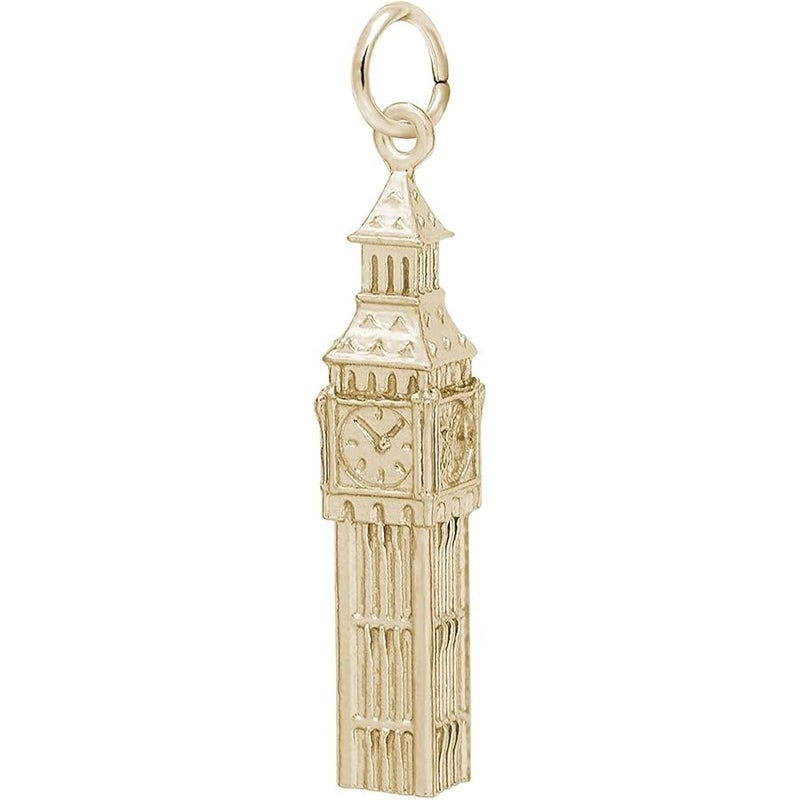 10k Yellow Gold Big Ben Charm, Charms for Bracelets and Necklaces